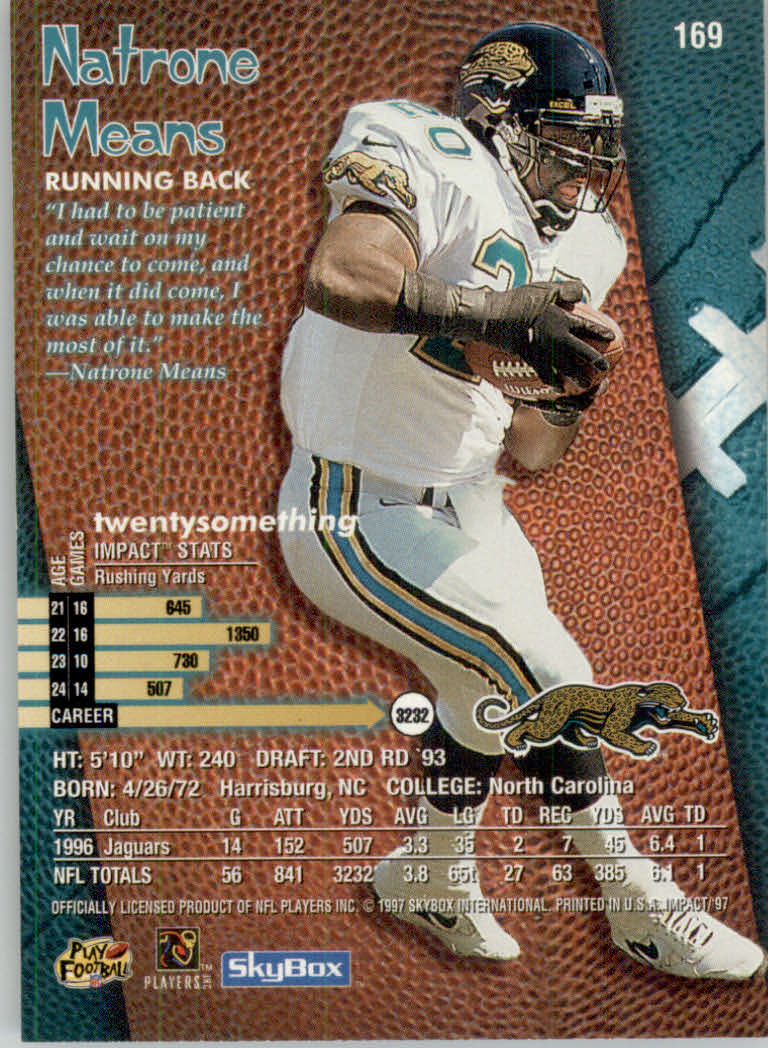 1997 Skybox Impact Football "Main Set" Base Cards - Picture 332 of 480