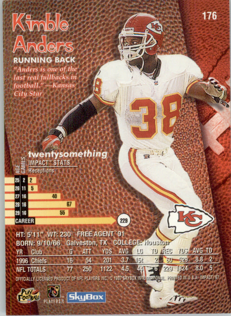 1997 Skybox Impact Football "Main Set" Base Cards - Picture 346 of 480