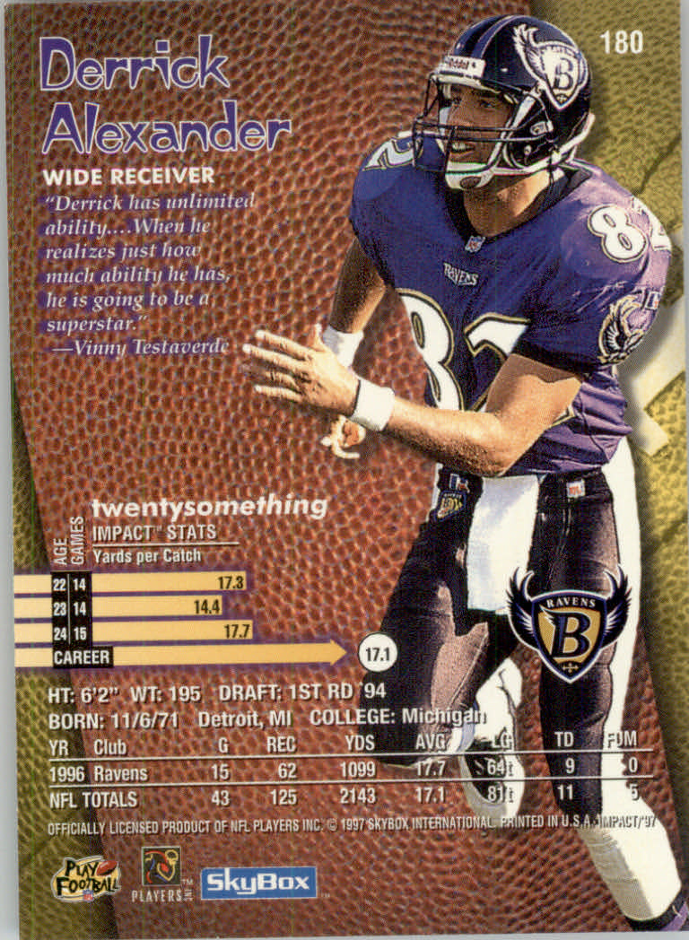 1997 Skybox Impact Football "Main Set" Base Cards - Picture 354 of 480