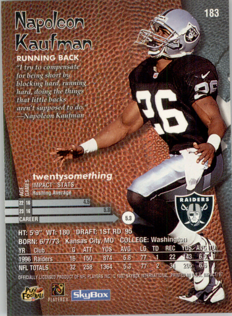 1997 Skybox Impact Football "Main Set" Base Cards - Picture 360 of 480