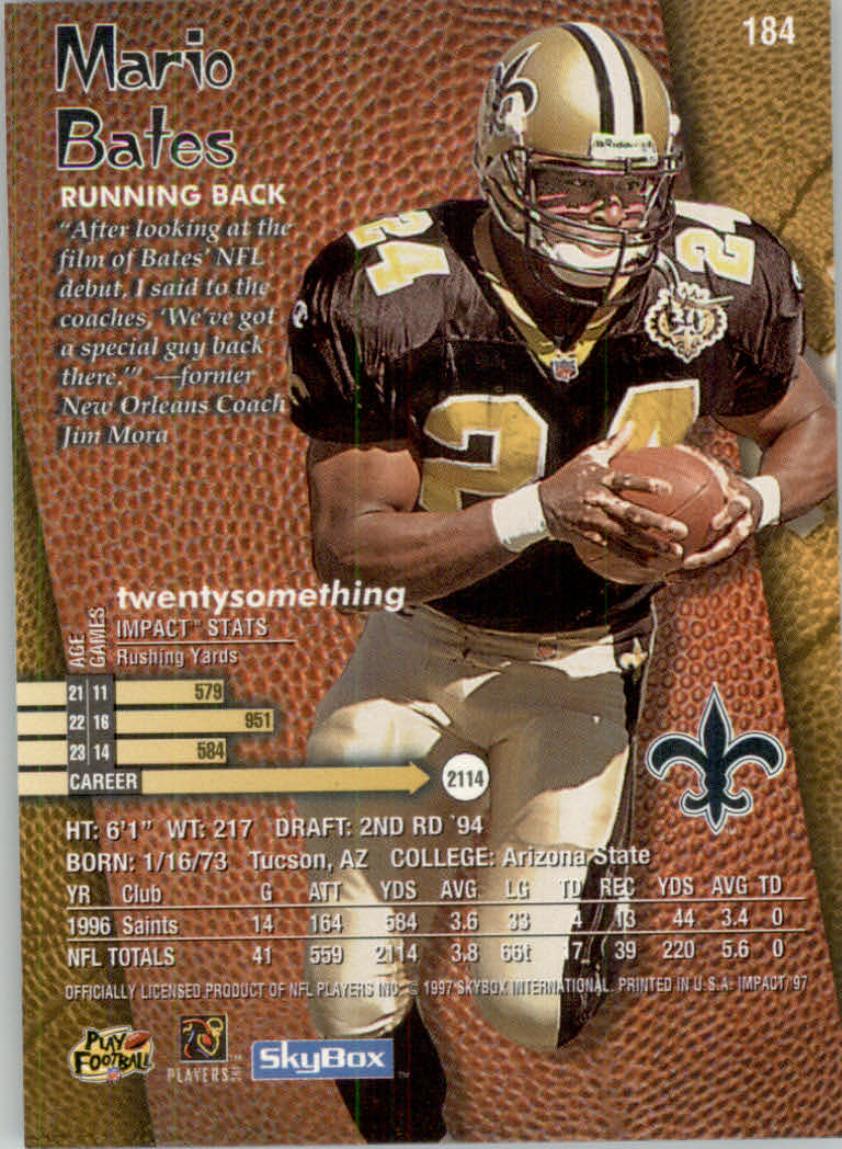 1997 Skybox Impact Football "Main Set" Base Cards - Picture 362 of 480