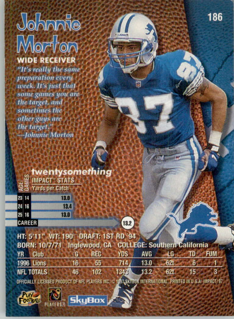 1997 Skybox Impact Football "Main Set" Base Cards - Picture 366 of 480