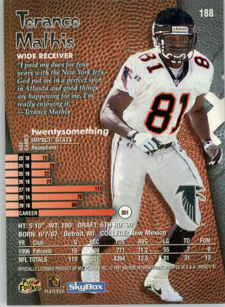 1997 Skybox Impact Football "Main Set" Base Cards - Picture 370 of 480