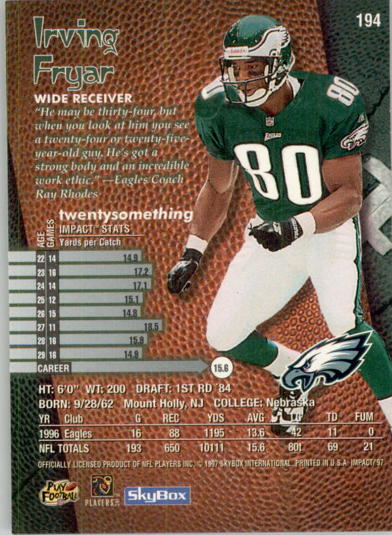 1997 Skybox Impact Football "Main Set" Base Cards - Picture 380 of 480