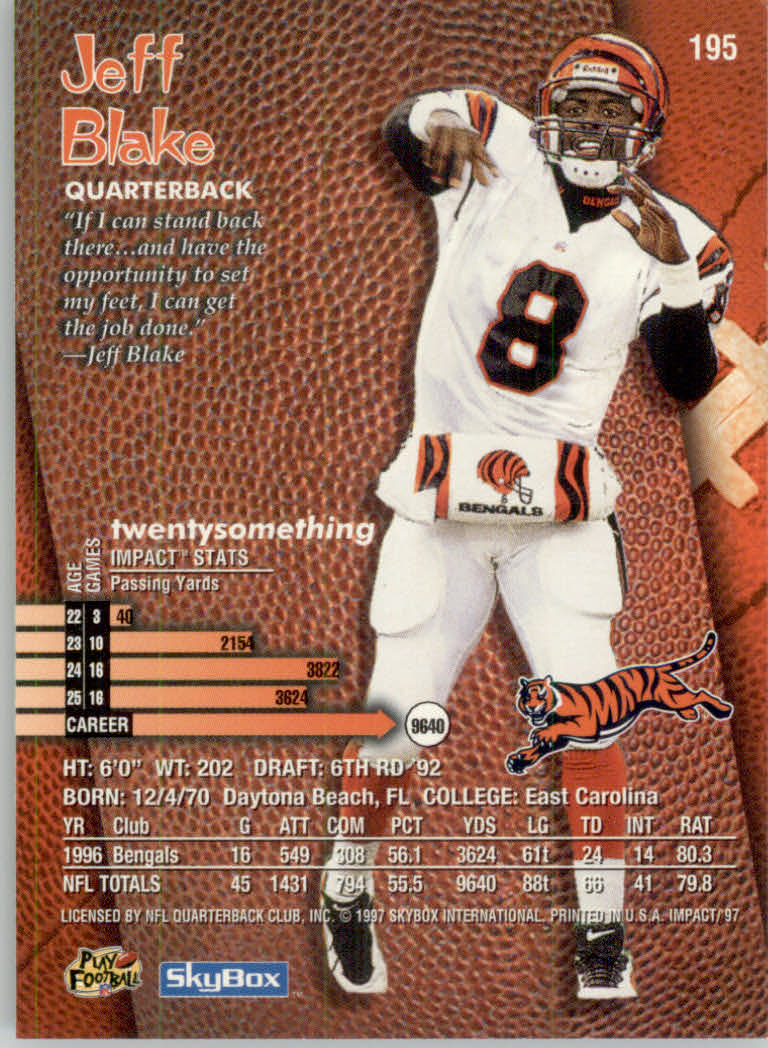 1997 Skybox Impact Football "Main Set" Base Cards - Picture 382 of 480