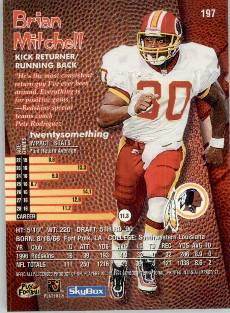 1997 Skybox Impact Football "Main Set" Base Cards - Picture 386 of 480