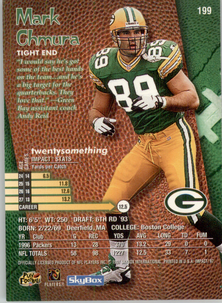 1997 Skybox Impact Football "Main Set" Base Cards - Picture 390 of 480