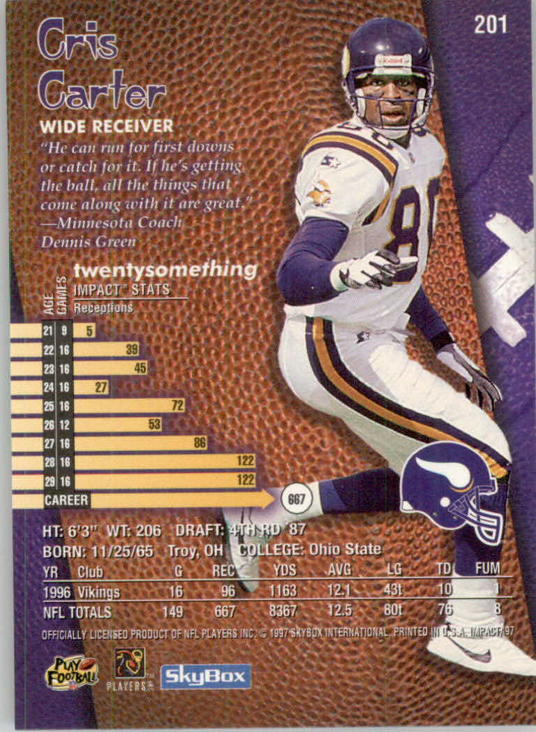 1997 Skybox Impact Football "Main Set" Base Cards - Picture 394 of 480