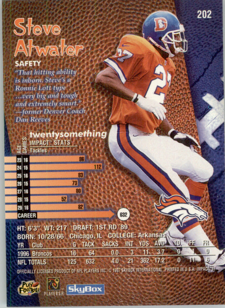 1997 Skybox Impact Football "Main Set" Base Cards - Picture 396 of 480
