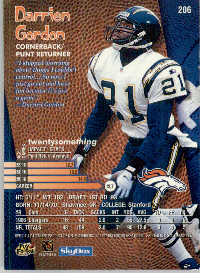 1997 Skybox Impact Football "Main Set" Base Cards - Picture 404 of 480