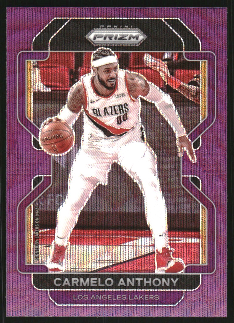 2021-22 Panini Prizm Prizms Purple Wave #11 Carmelo Anthony