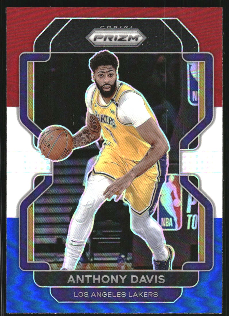 2021-22 Panini Prizm Prizms Red White and Blue #53 Anthony Davis