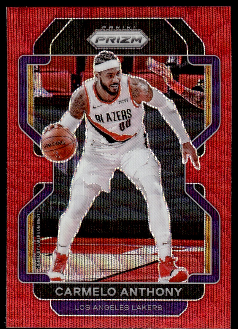 2021-22 Panini Prizm Prizms Ruby Wave #11 Carmelo Anthony