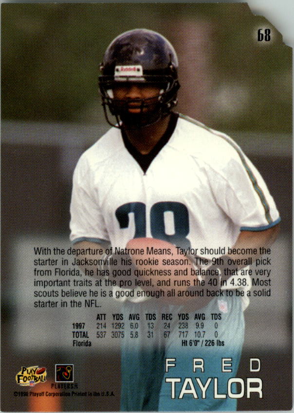 1998 Absolute Retail #68 Fred Taylor RC back image