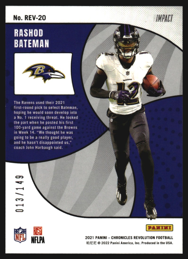 2021 Panini Chronicles Revolution Impact #20 Rashod Bateman