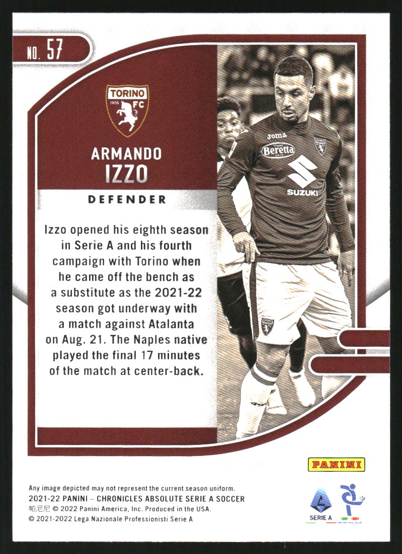 2021-22 Panini Chronicles Serie A #57 Armando Izzo/Absolute