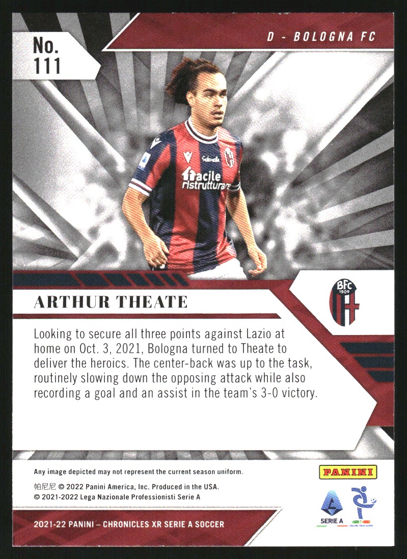 2021-22 Panini Chronicles Serie A #111 Arthur Theate/XR