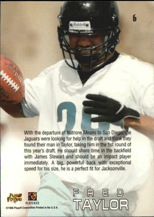1998 Absolute Draft Picks Bronze #6 Fred Taylor back image