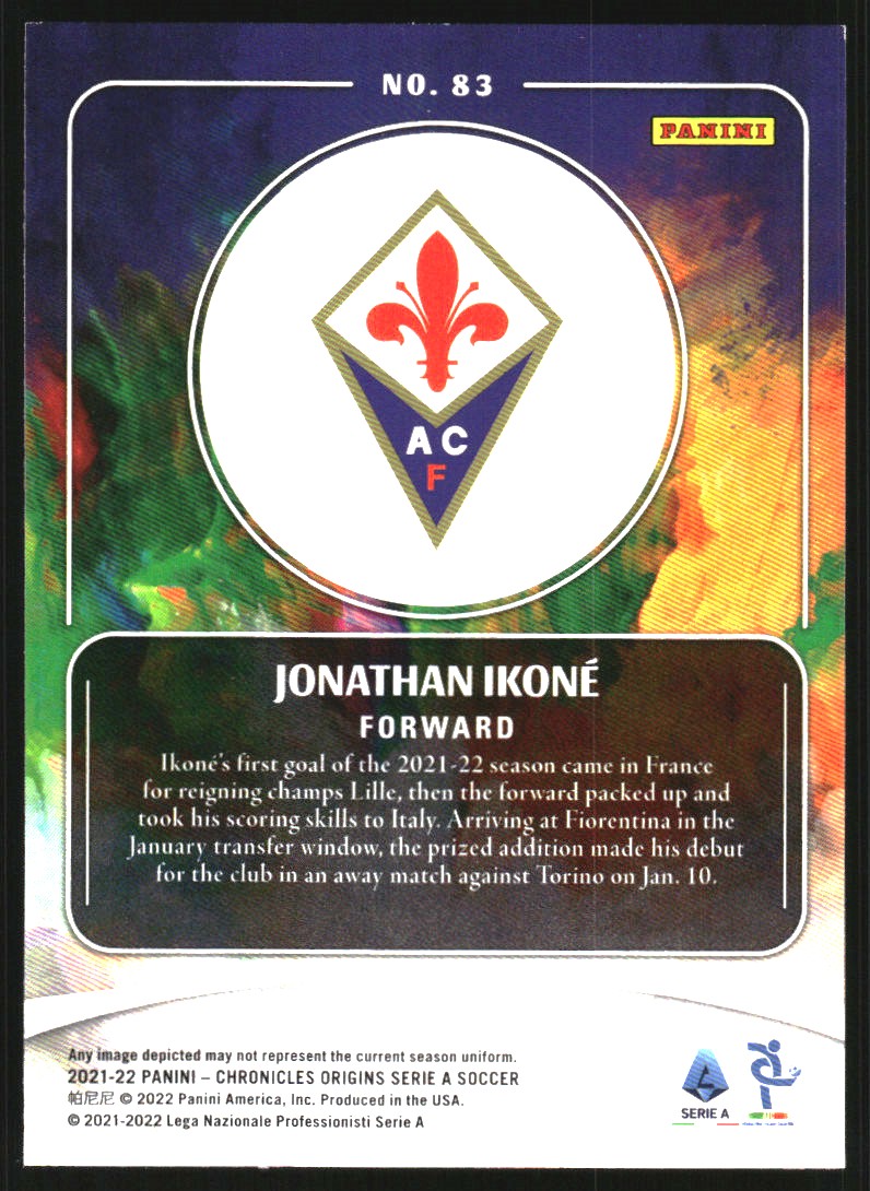 2021-22 Panini Chronicles Serie A Purple Astro #83 Jonathan Ikone/Origins