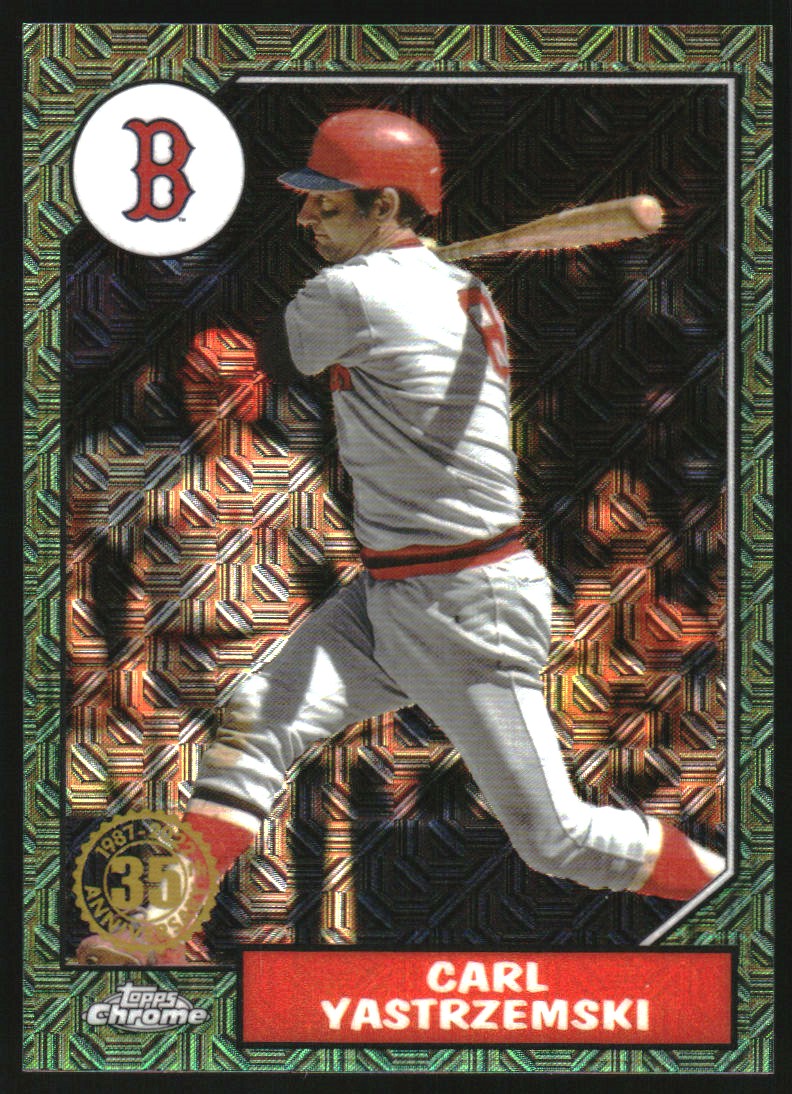 2022 Topps '87 Topps Silver Pack Chrome Series 2 Green Refractors #T87C273 Carl Yastrzemski