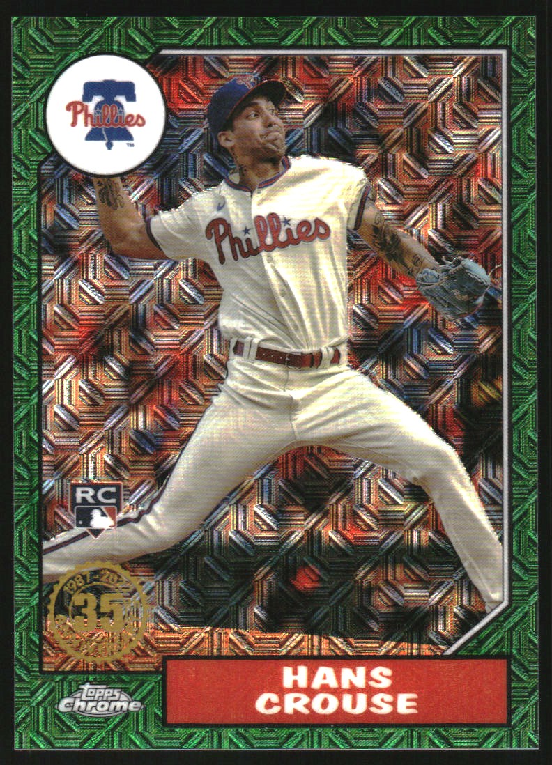 2022 Topps '87 Topps Silver Pack Chrome Series 2 Green Refractors #T87C297 Hans Crouse
