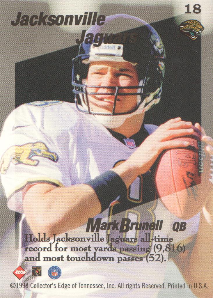 1998 Collector's Edge First Place Triple Threat #18 Mark Brunell back image
