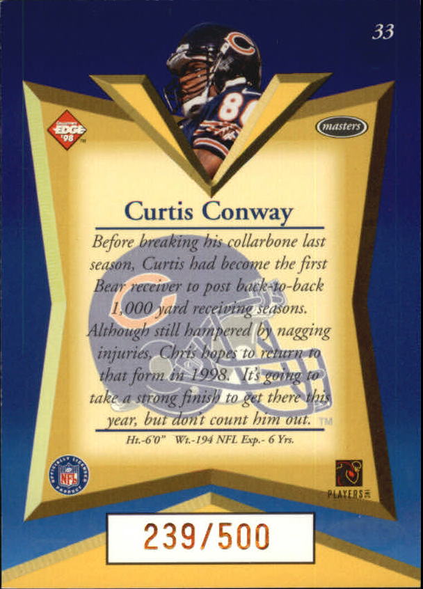 1998 Collector's Edge Masters Gold Redemption 500 #33 Curtis Conway back image