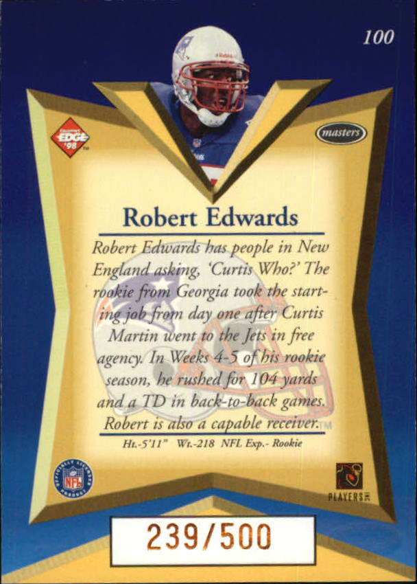1998 Collector's Edge Masters Gold Redemption 500 #100 Robert Edwards back image