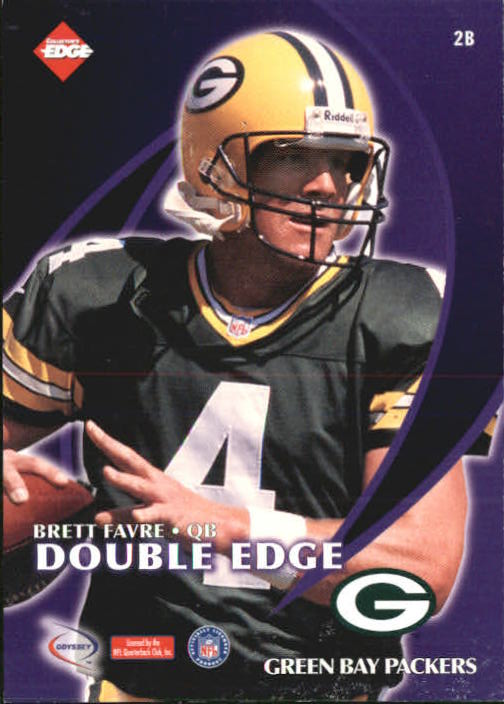 1998 Collector's Edge Odyssey Double Edge #2B Brett Favre/Ryan Leaf F back image