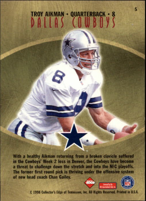 1998 Collector's Edge Odyssey Leading Edge #5 Troy Aikman back image