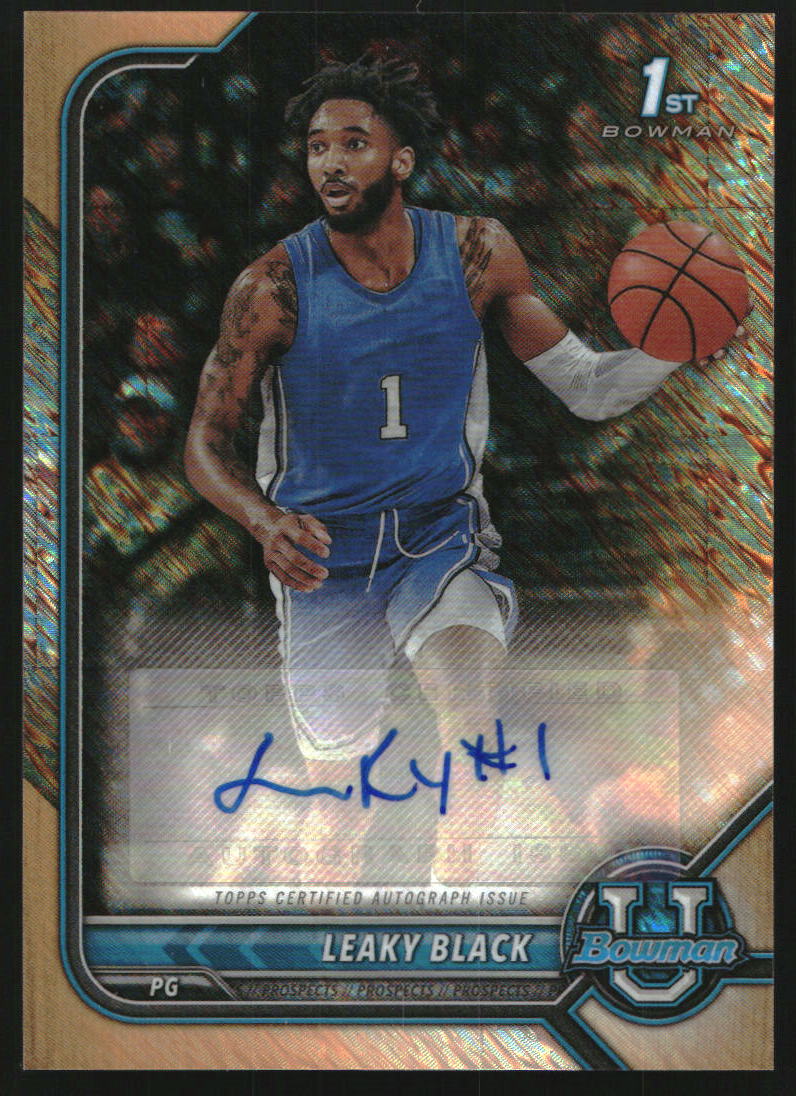 2021-22 Bowman Chrome University Autographs Orange Shimmer Refractors #BCPALB Leaky Black
