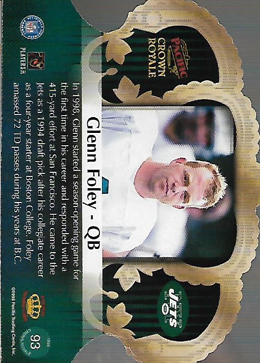 1998 Crown Royale #93 Glenn Foley back image