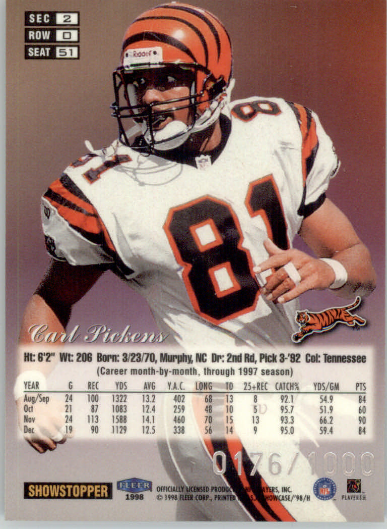 1998 Flair Showcase (Fleer) Football "Row 0 Showcase" Parallel Cards - Picture 3 of 9