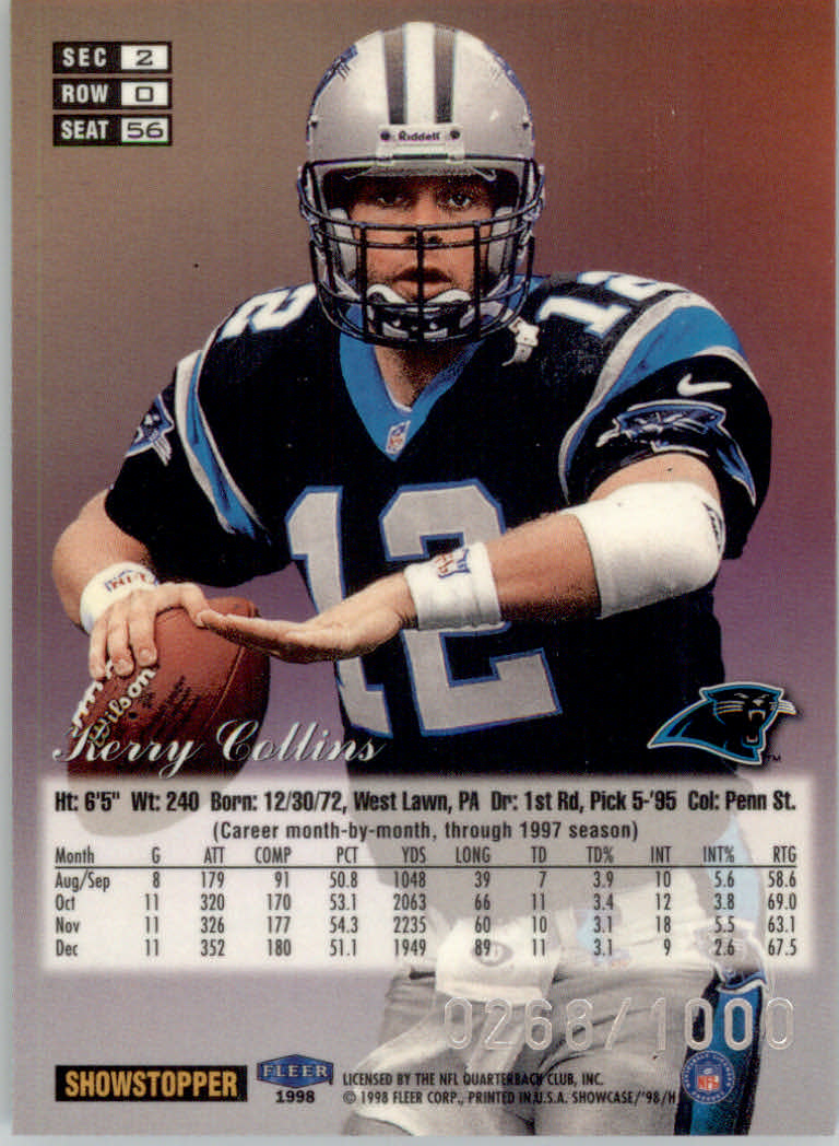 1998 Flair Showcase (Fleer) Football "Row 0 Showcase" Parallel Cards - Picture 5 of 9