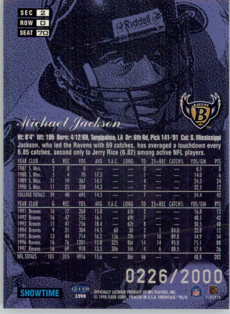 1998 Flair Showcase (Fleer) Football "Row 0 Showcase" Parallel Cards - Picture 7 of 9