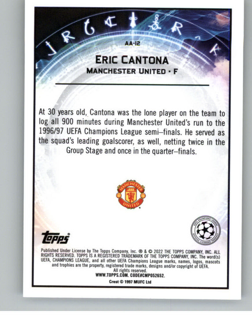 2021-22 Merlin UEFA Champions League Ageless Alchemy #AA12 Eric Cantona ...