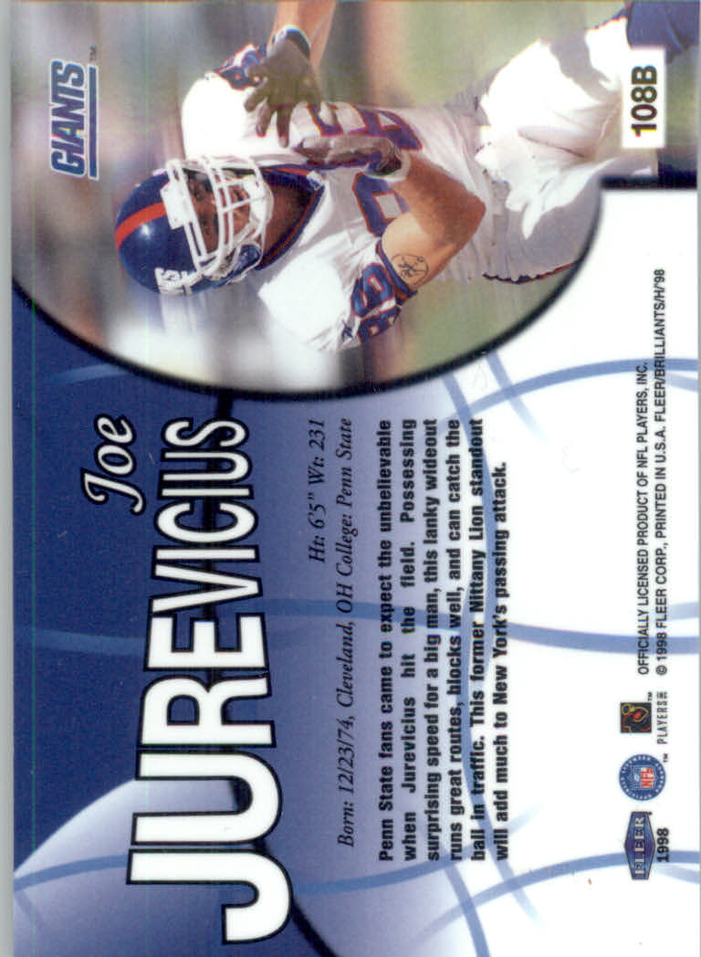 Tarjetas paralelas ""azules y doradas"" de fútbol americano Fleer Brilliants 1998 - Imagen 19 de 35