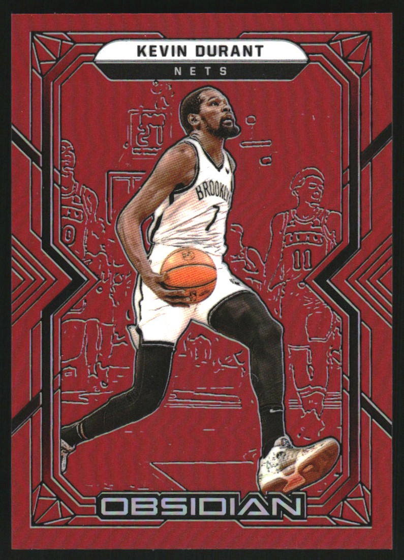 2021-22 Panini Obsidian Electric Etch Red Flood #7 Kevin Durant