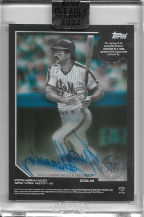 2022 Topps Clearly Authentic '87 Topps Autographs Green #87TBAKH Keith Hernandez back image