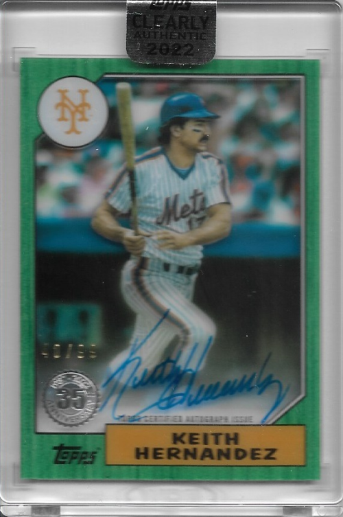 2022 Topps Clearly Authentic '87 Topps Autographs Green #87TBAKH Keith Hernandez