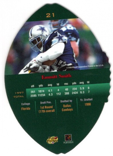 1998 Playoff Contenders Leather Red #21 Emmitt Smith back image