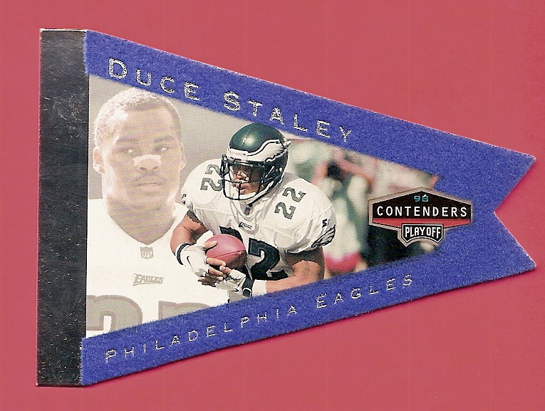 1998 Playoff Contenders Pennants Blue Felt #73 Duce Staley