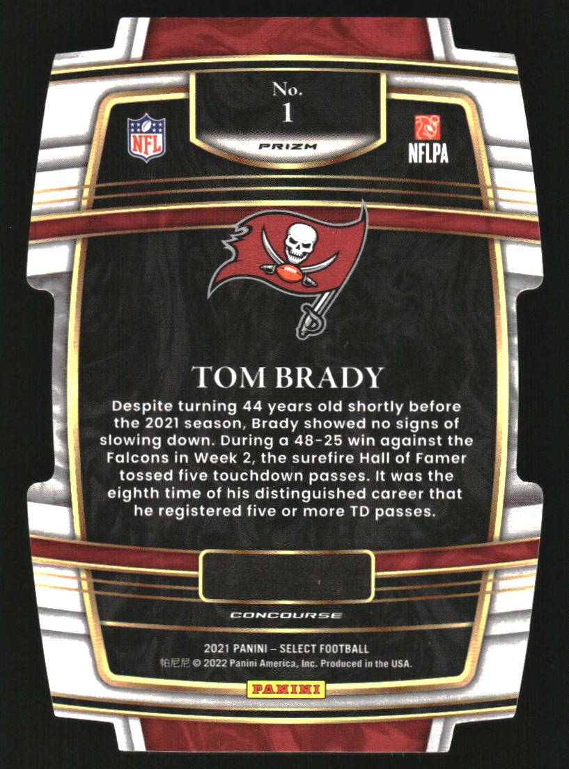 2021 Select Prizm Black and Gold Die Cut #1 Tom Brady