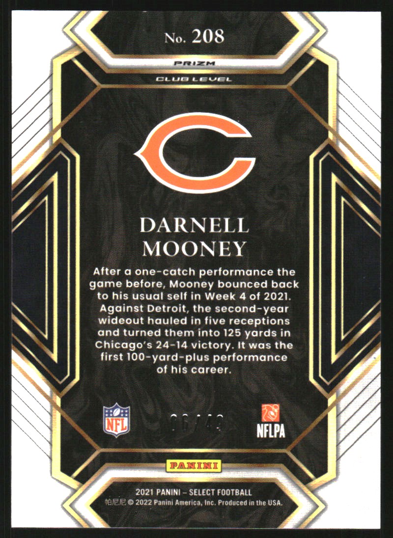 2021 Select Prizm Red Disco #208 Darnell Mooney back image