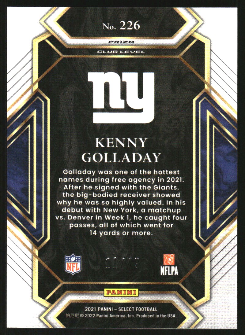 2021 Select Prizm Red Disco #226 Kenny Golladay back image