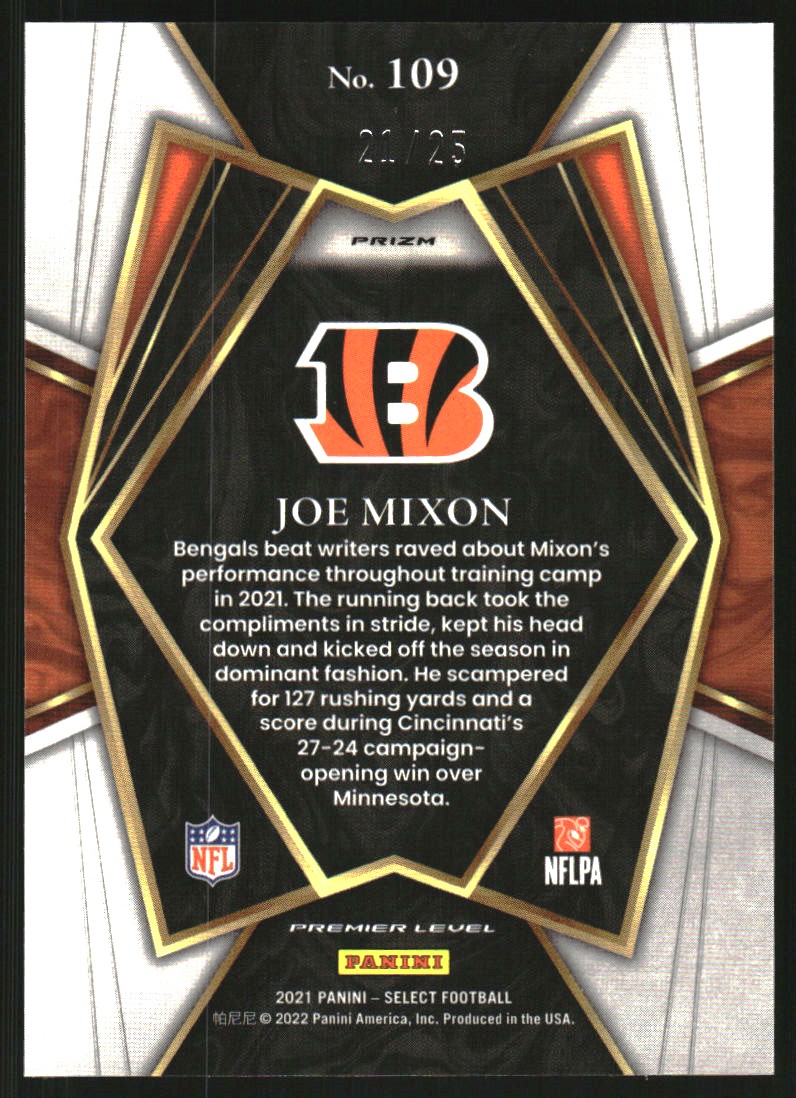 2021 Select Prizm Tie Dye #109 Joe Mixon