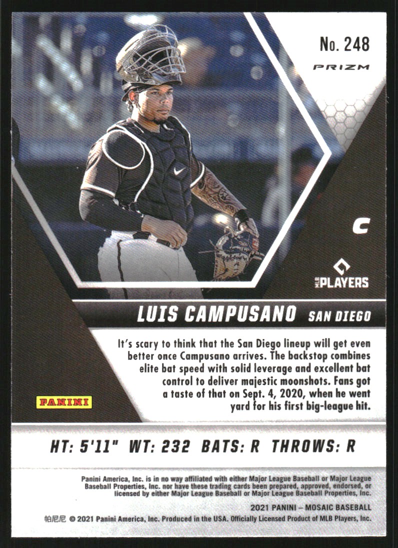2021 Panini Mosaic Mosaic Reactive Bronze #248 Luis Campusano