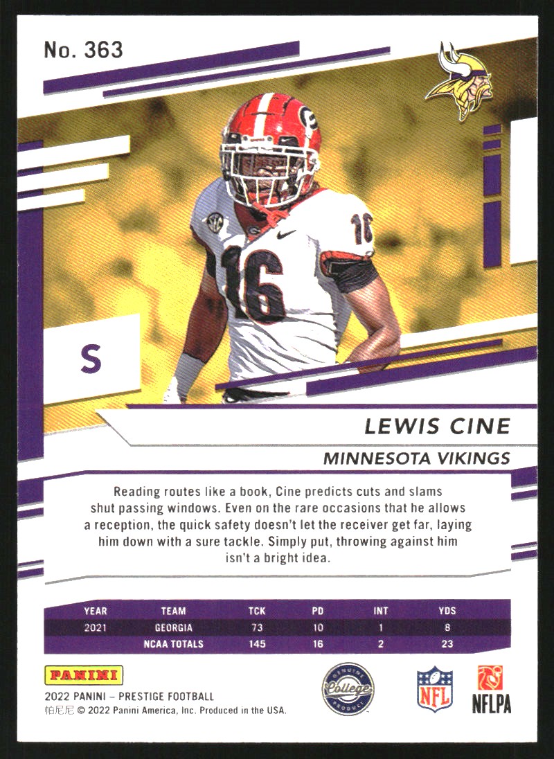 2022 Panini Absolute Lewis Cine #184 Minnesota Vikings -TSC6N