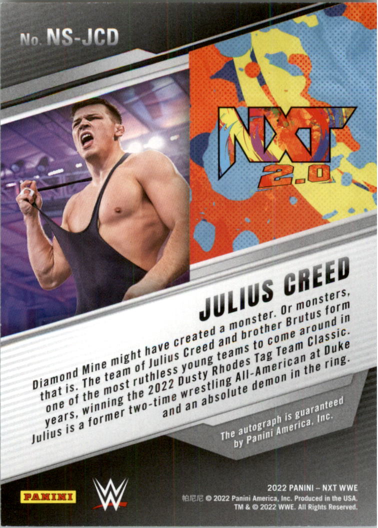 2022 Panini WWE NXT Signatures #NSJCD Julius Creed - Auto - NM-MT