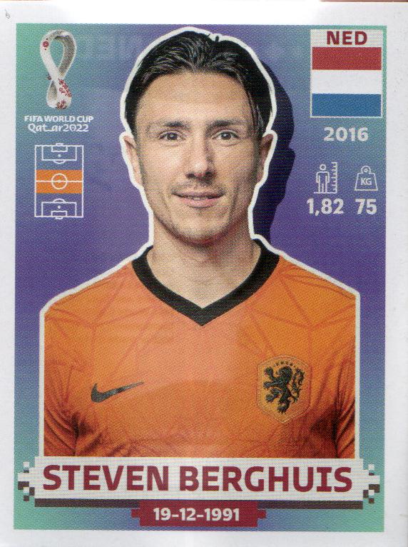 2022 Panini World Cup Stickers #NED10 Steven Berghuis - NM-MT ...